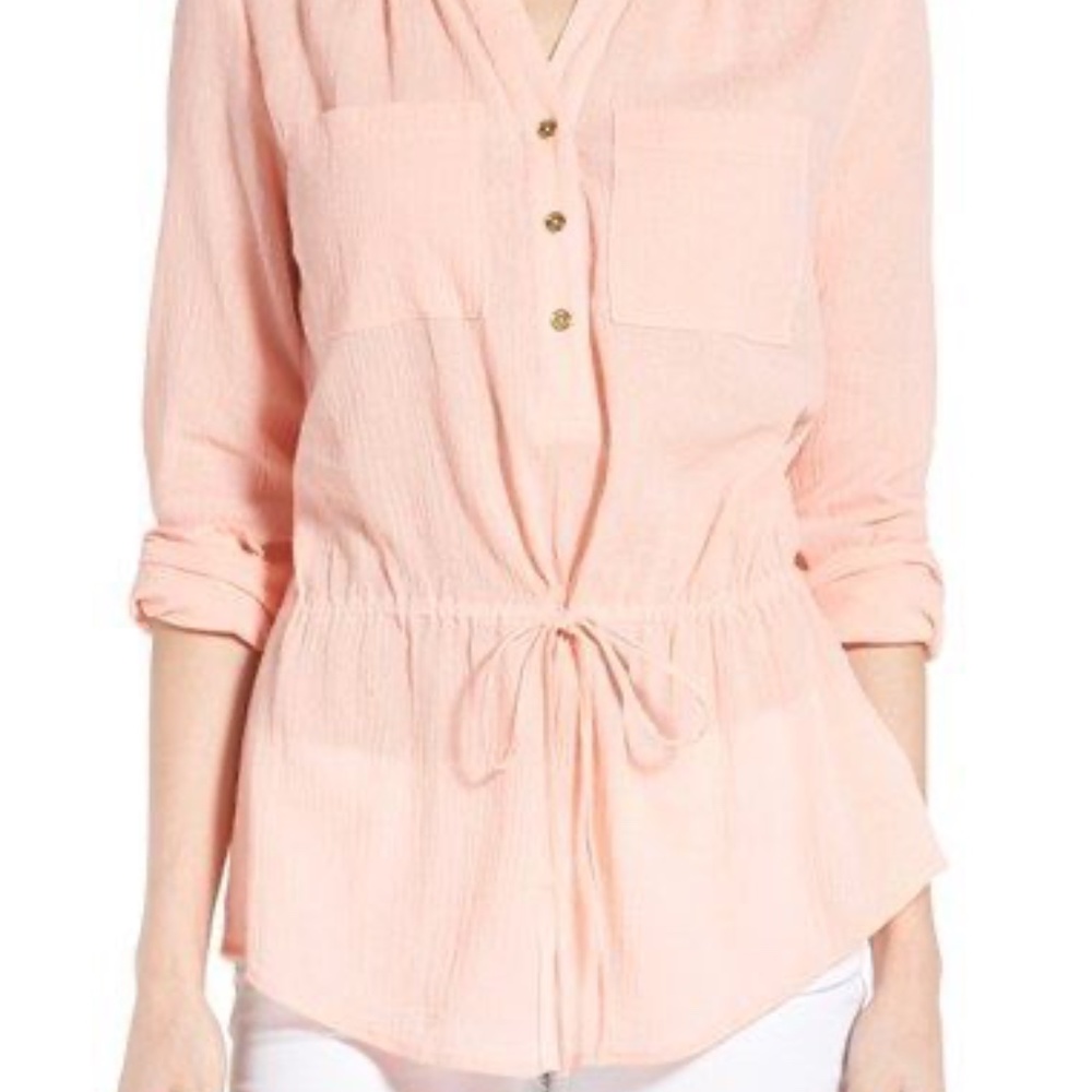 Michael Kors Peach Colored Long Sleeve Blouse - NWT